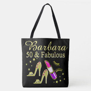BOLSO DE TELA 50 Y FABULOUS GOLD SHOE LOVER TOTE PERSONALIZADO