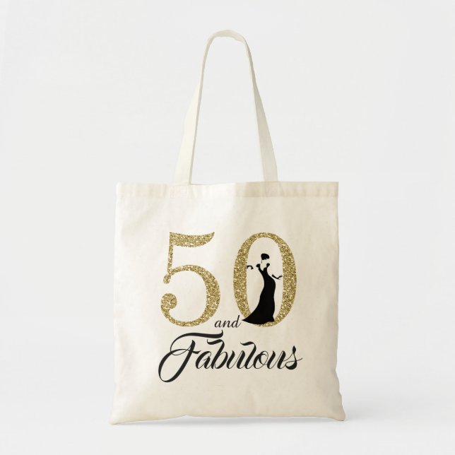 Bolso De Tela 50 y fiesta de cumpleaños fabulosa (Frente)