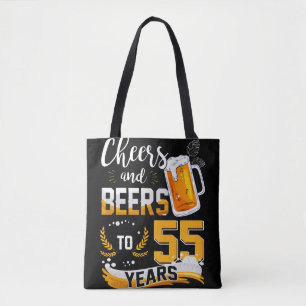 Bolso De Tela 55 Alegres Y Cervezas De Fiesta A 55 Años