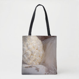 Bolso De Tela 5882-Boda Bouquet, Rings, Cross, Veil