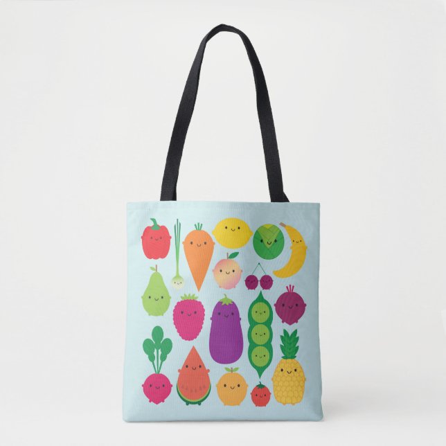 Bolso De Tela 5 Al día Frutas y Verduras (Anverso)