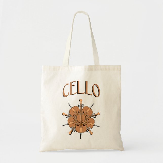 Bolso De Tela 5 Cellos Textos (Frente)