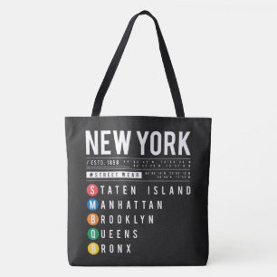 Bolso De Tela 5 distritos de Nueva York
