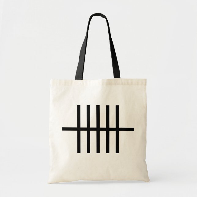 Bolso De Tela 5 Líneas negras bifurcadas (Frente)