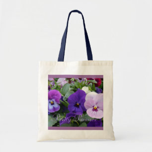Bolso De Tela 5 pensamientos púrpuras del azul de la lavanda