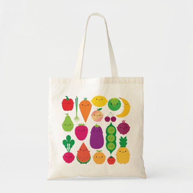 Bolso De Tela 5 una fruta y verduras del día (Frente)