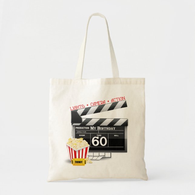 Bolso De Tela 60.º tema de la película de cumpleaños (Frente)