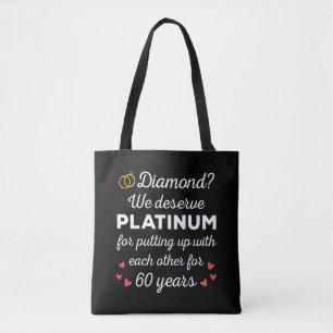 Bolso De Tela 60° Aniversario Boda I - Pareja Diamond Funny