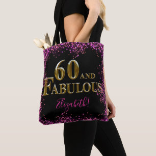Bolso De Tela 60 cumpleaños 