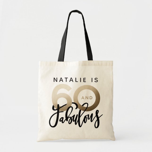 Bolso De Tela 60 y fabulosa fiesta de regalo de cumpleaños (Frente)
