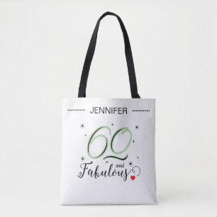 Bolso De Tela 60 y fabuloso nombre personalizado en negro y blan
