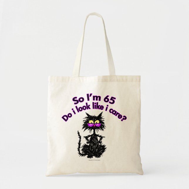 Bolso De Tela 65.o Gato del cumpleaños (Frente)
