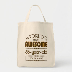 Bolso De Tela 65.o Mundo de la celebración del cumpleaños mejo