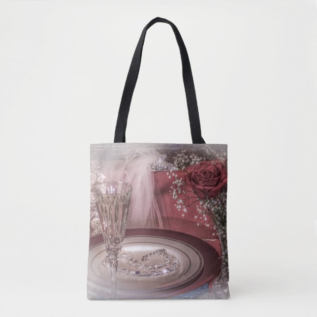 Bolso De Tela 6679-Bride's Seat w/Veil, Champagne, Rosa (Anverso)