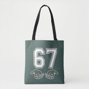 Bolso De Tela 67 Mano Divertida Seis Siete Meme Generación Alfa 