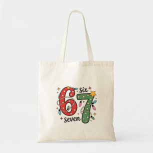 Bolso De Tela 6 7 Seis Siete Mano Gen Z Alpha Meme Slang Navidad