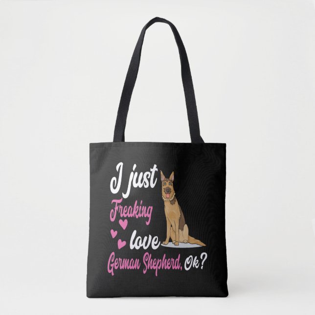 Bolso De Tela 6 Acabo de Freaking Love German Shepherd OK (Anverso)