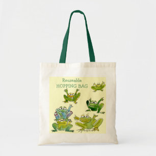 Bolso De Tela 6 ranas divertidas del dibujo animado van tote