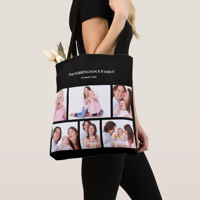 Bolso De Tela 6 Secciones Personalizado Foto Sencillo Marco negr (Detalle)