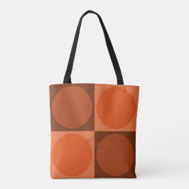 Bolso De Tela 70s Checks and Circles Flame Orange
