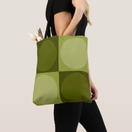 Bolso De Tela 70s Checks and Circles Green