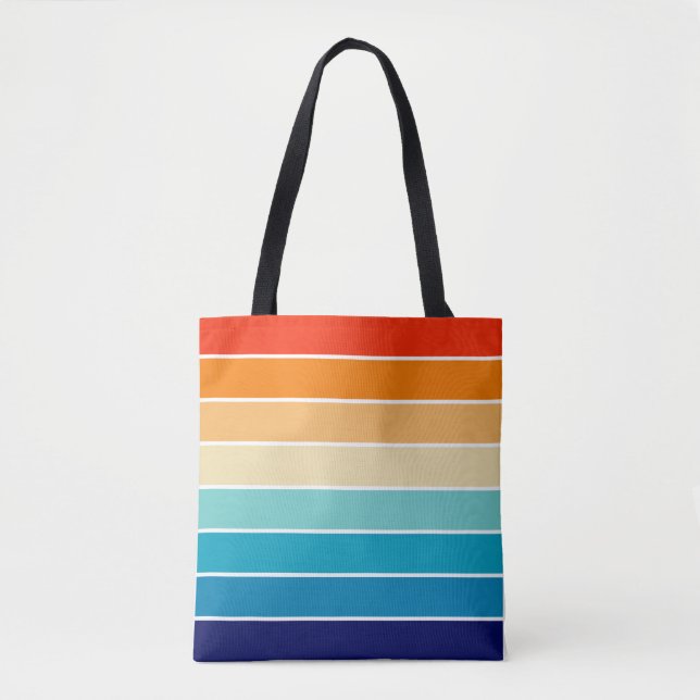 Bolso De Tela 70s Rainbow Stripes (Anverso)