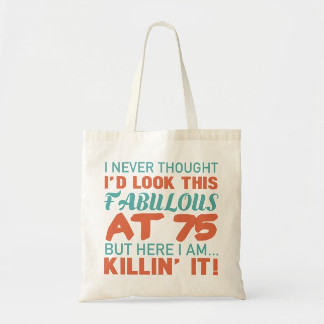 Bolso De Tela 75.º Cumpleaños Para Mujeres Fabulosas (Frente)
