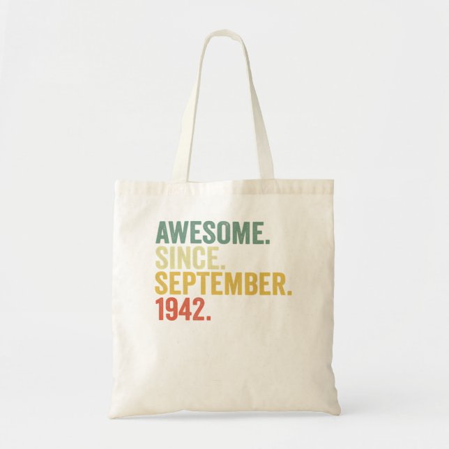 Bolso De Tela 80.º cumpleaños increíble desde septiembre de 1942 (Frente)