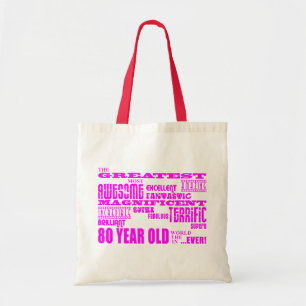 Bolso De Tela 80.o rosa de los cumpleaños de los chicas: Los