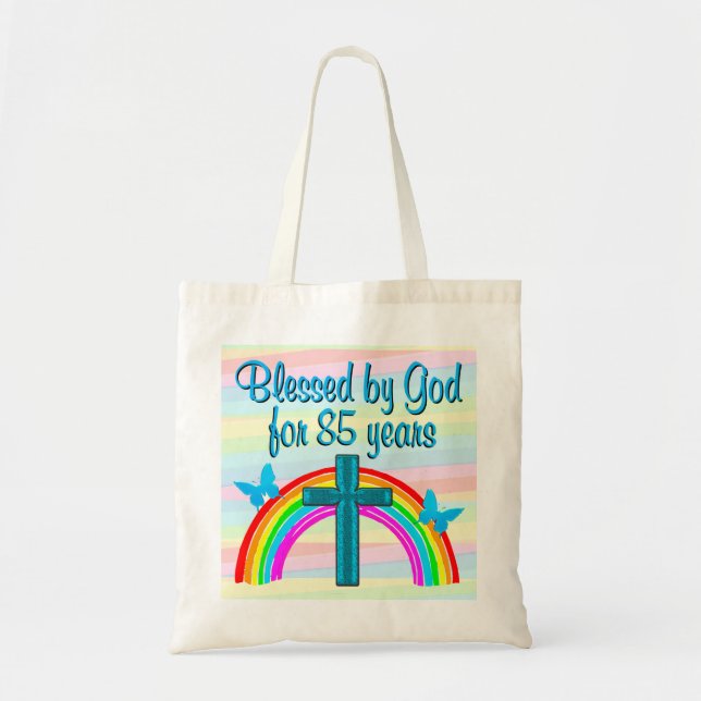 BOLSO DE TELA 85.º CUMPLEAÑOS BENDIDOS POR DIOS TOTE BAG (Frente)