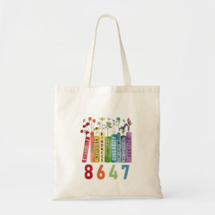 Bolso De Tela 8647 Sutil Anti Trump Anti MAGA 86 47 Floral LGBT