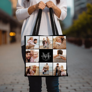Bolso De Tela 8 Tote de Collage de fotos de la familia fotográfi