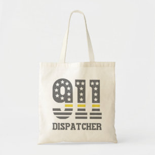 Bolso De Tela 911 Dispatcher USA Flag Thin Yellow Line Emergency