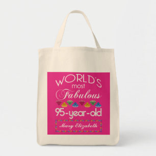 Bolso De Tela 95º cumpleaños Las joyas más coloridas rosadas