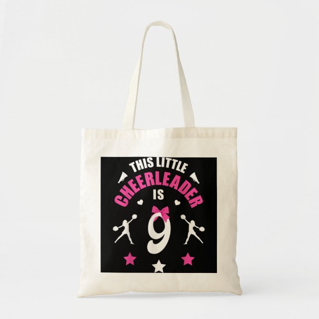 Bolso De Tela 9.º cumpleaños Chica animadora Gi Chicas de 9 años (Frente)