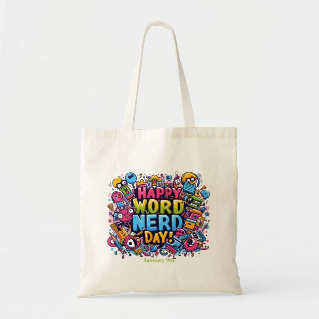 Bolso De Tela 9 ene. - Día del nerd de la palabra (Frente)