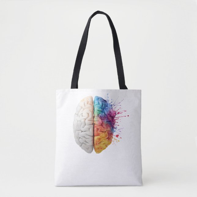 Bolso De Tela A brain divided between logical and creative sides (Anverso)