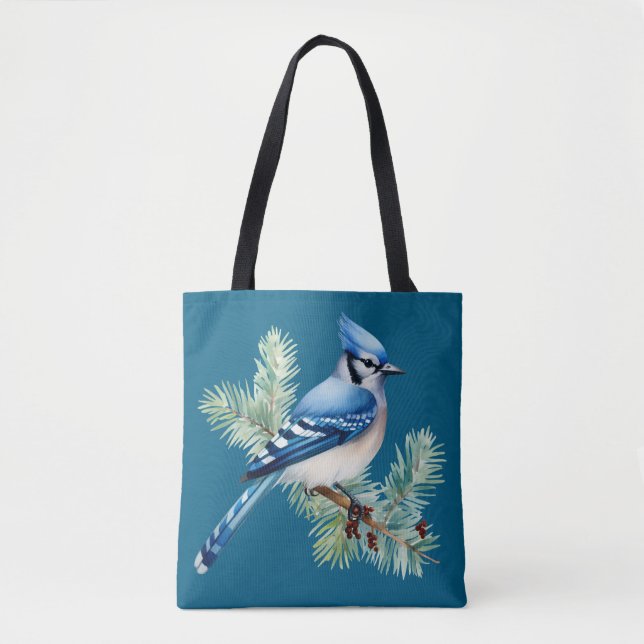 Bolso De Tela A Cute Blue Jay  (Anverso)