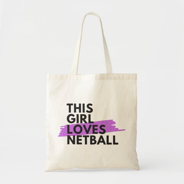 Bolso De Tela A este chica le encanta el netball (Frente)