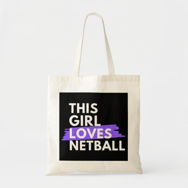 Bolso De Tela A este chica le encanta el netball (Frente)