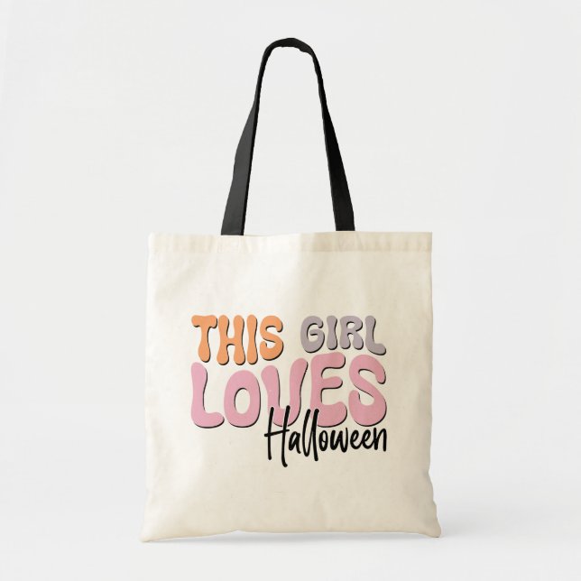 Bolso De Tela A este Chica le encanta Halloween (Frente)