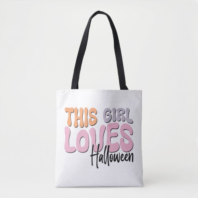 Bolso De Tela A este Chica le encanta Halloween (Anverso)