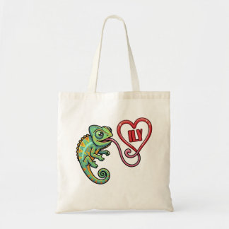 Bolso De Tela A Heart Drawn with a Chameleon's Tongue