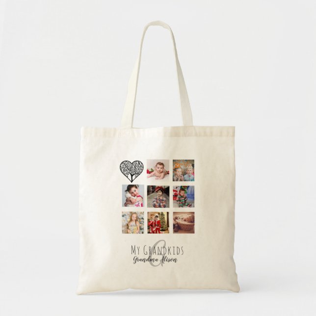 Bolso De Tela A la abuela le encanta su regalo de Collage de fot (Frente)