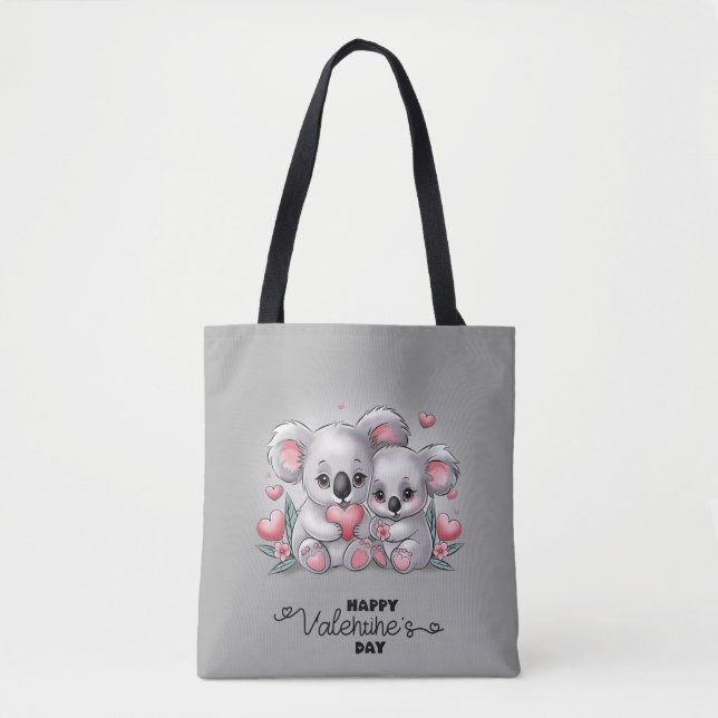 Bolso De Tela A la Personalizado educada Koala le encanta el Día (Anverso)