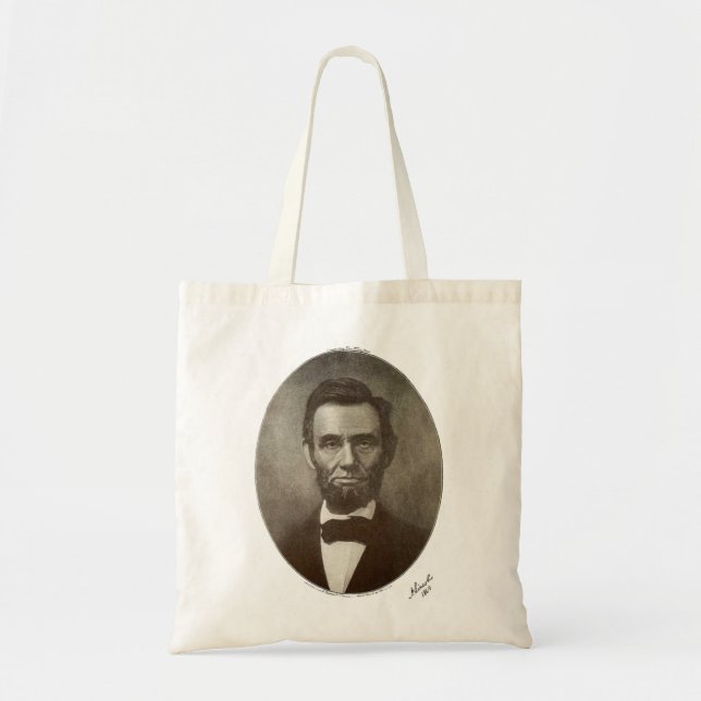 Bolso De Tela a lincoln 1864 firma retrato oval 2000 sv (Frente)