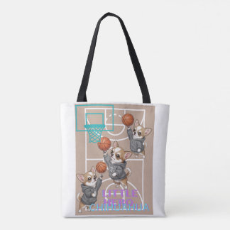 Bolso De Tela A little Chihuahua who loves basketball