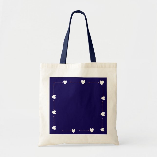 Bolso De Tela A Little Love For You – Navy Heart Tote Bag (Frente)