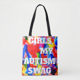 Bolso De Tela A los chicas les encanta mi Tote de autismo swag