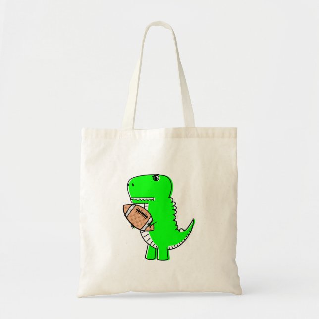 Bolso De Tela A los dinosaurios verdes les encanta el fútbol (Frente)